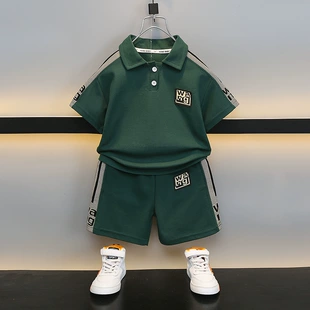 Children's Polo Set for Boys, Short-Sleeve Summer Two-Piece, Western Style, Sizes 80–120 cm