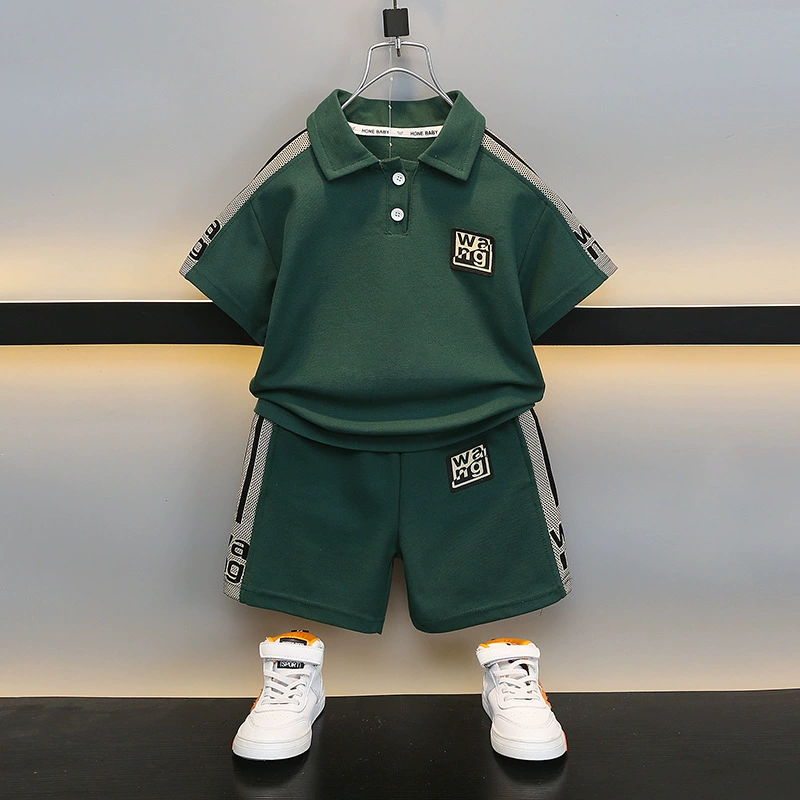 Children's Polo Set for Boys, Short-Sleeve Summer Two-Piece, Western Style, Sizes 80–120 cm