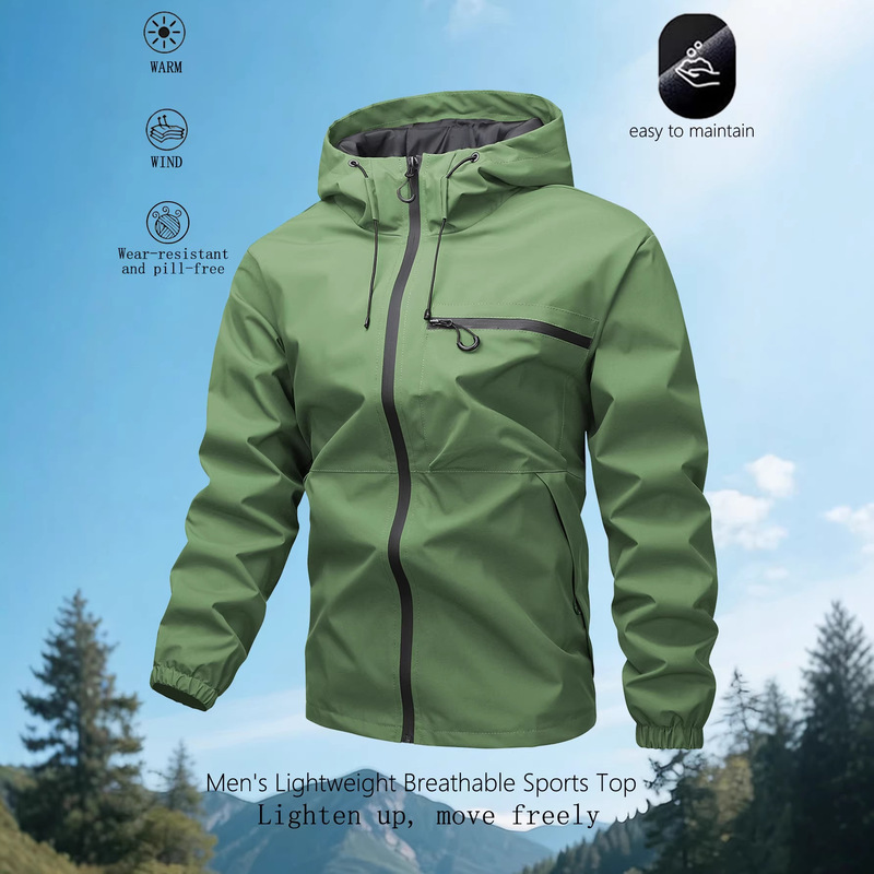 Cross-border foreign trade European size popular spring and autumn soft shell jacket, windproof and waterproof men's trendy hooded top