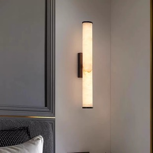 New Chinese Style Imitation Marble Wall Lamp Modern Minimalist Living Room Tv Background Wall Bedroom Bedside Creative High-End Lamps