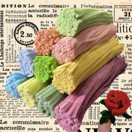 启凡扭棒 直径6mm 加密扭扭棒 DIY花束 马卡龙色 儿童玩具毛根