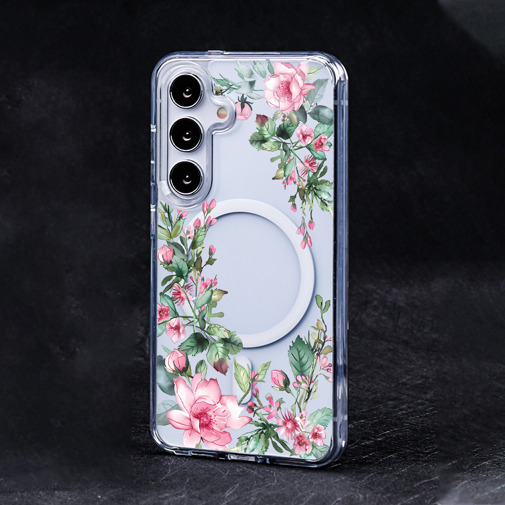 40g Weight Samsung Applicable Brands Phone Cases Classification PC, tpu Material Flower Pattern Simple Style, Classic Style Style PC Tpu Flower Simple Style Classic Style Phone Cases Phone Accessories 6