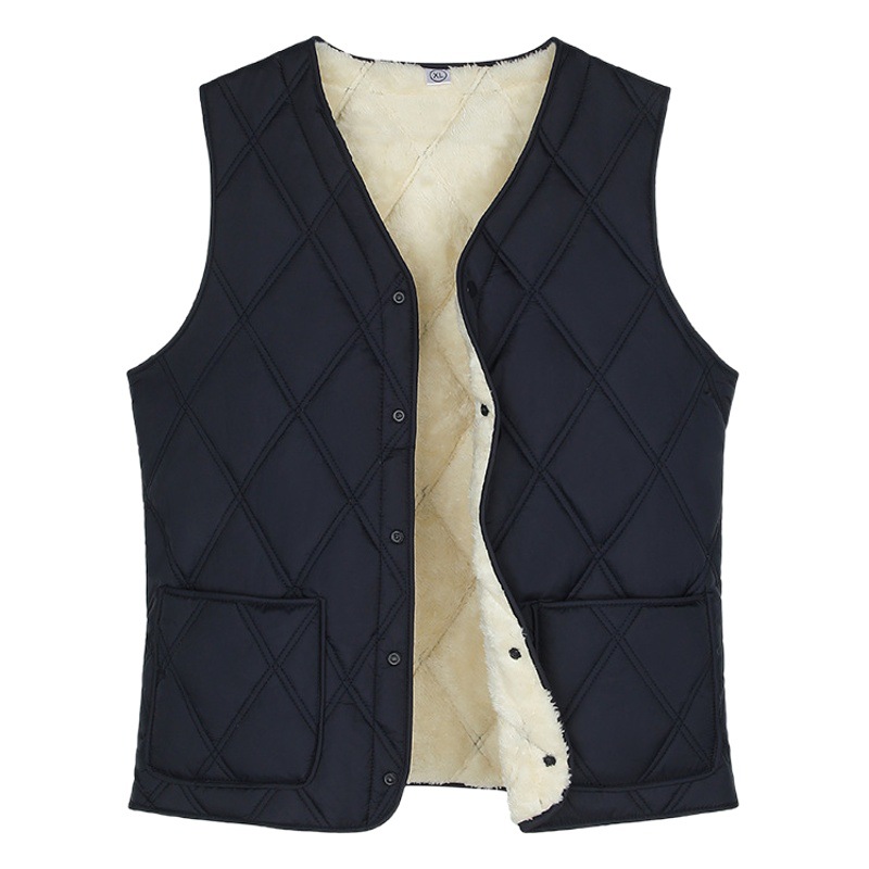 2023 nuevo chaleco de algodón de los hombres forrado de lana engrosada más tamaño de mediana edad y ancianos cálido forro chaleco papá desgaste