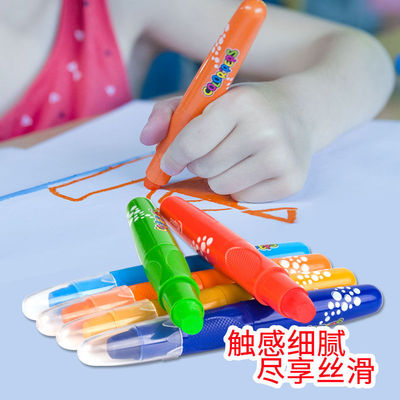 Bright Stick wholesale Maped Silk sliding 24 Water solubility Oil painting stick children rotate crayon Spin Stick washing