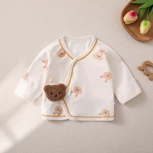 Summer Half-Back Aa Category Baby Bodysuit for Boys and Girls, Pure Cotton Pajama Top for Infants and Toddlers, Boneless Crawling Suit