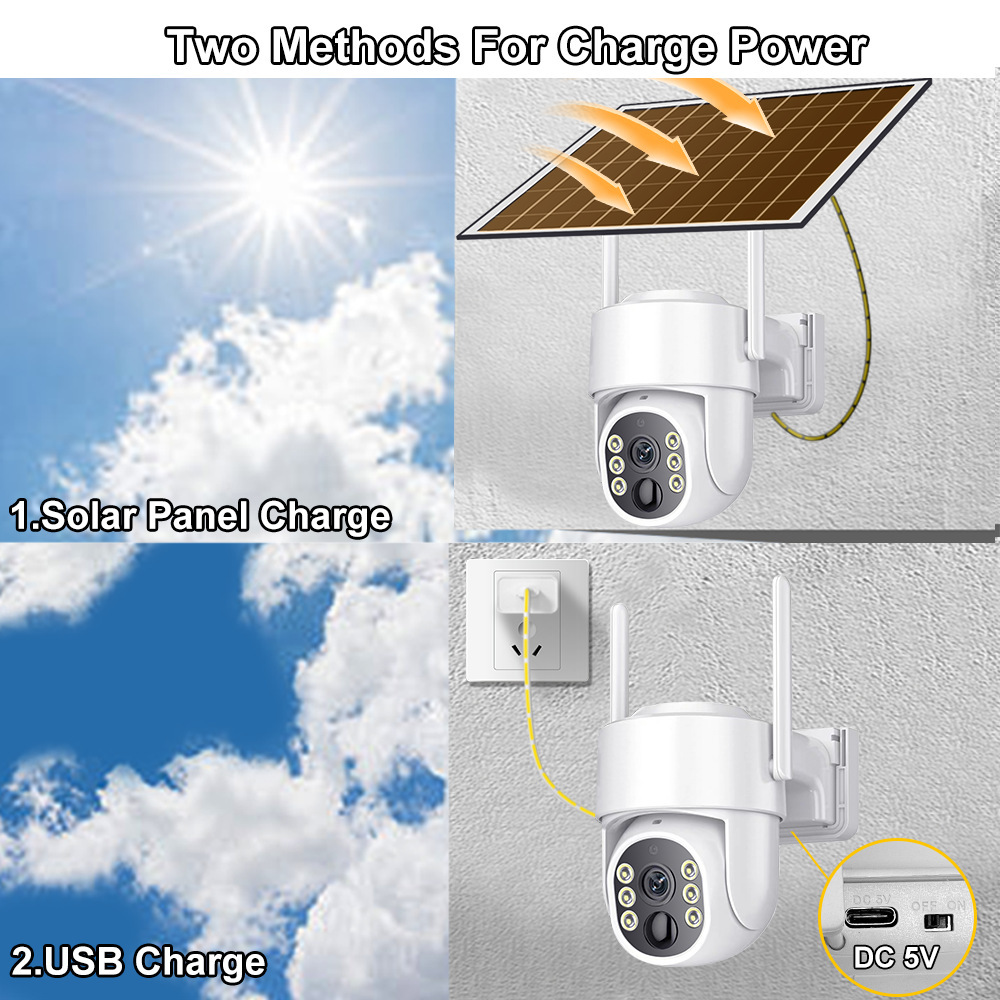 Graffiti tuya 3 millones de cámara de vigilancia solar de baja potencia 360 grados de rotación al aire libre impermeable vigilancia doméstica