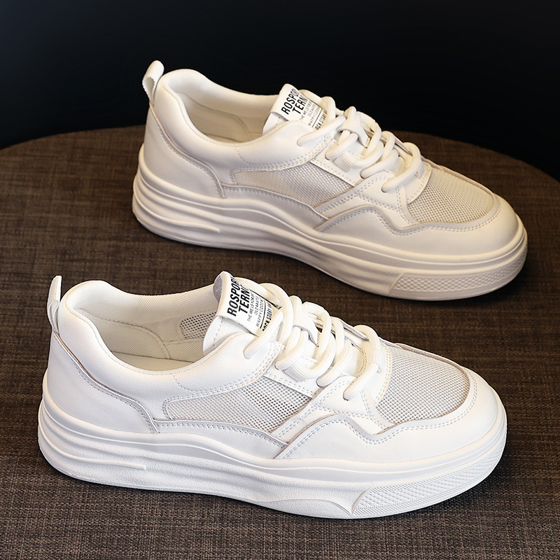 Genuine Leather White Shoes for Women 2026 New Summer Style Mesh Breathable Sneakers to Match with Skirts, Thin Slip-On Versatile Shoes