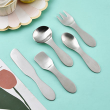 不锈钢儿童餐具套装西式刀叉勺五件套餐具套装简约雪糕系列刀叉勺