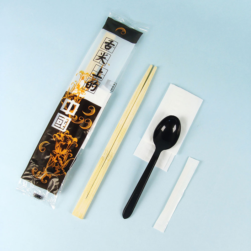 テイクアウト包装用使い捨て食器パッケージ、箸とスプーンの4点セットパッケージ、メーカー卸売|undefined