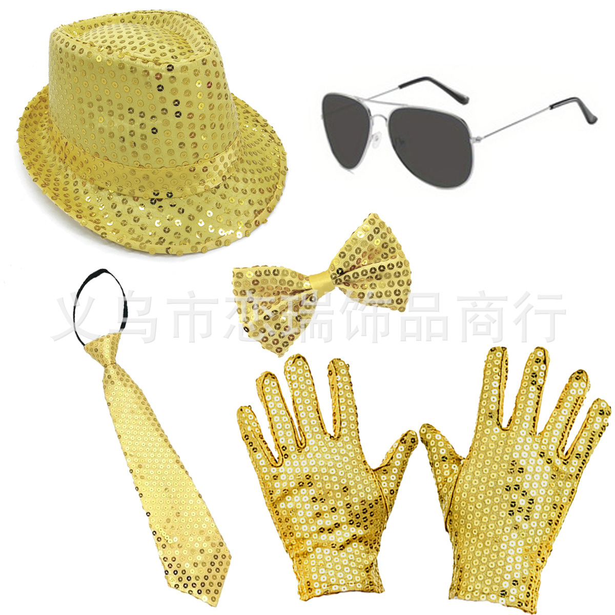 70s DISCO espectáculo accesorios esquinilla sombrero corbata guantes cinturón hombre conjunto Xiaoyin TEMU en stock