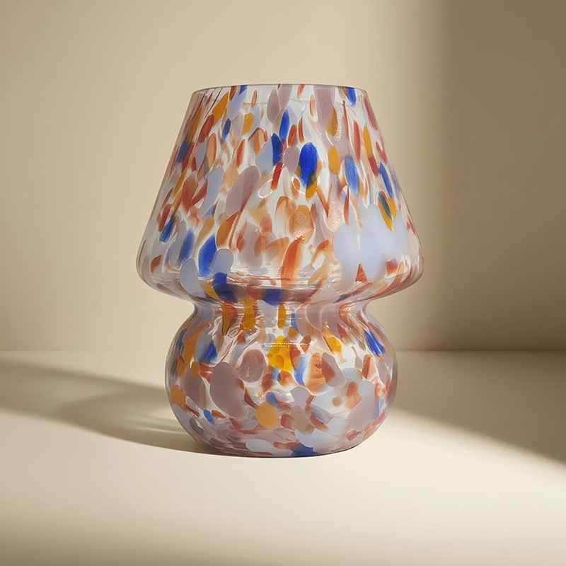 Cross-Border Creative Glass Mushroom Table Lamp B&B Study Cream Style Atmosphere Lamp Bedroom Bedside Lamp Amazon Night Light