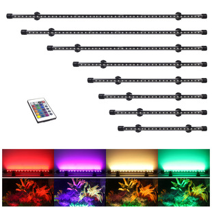Cross Border Led Aquarium Lamp Remote Control Colorful Chameleon Fish Lamp Ambibious Aquarium Lighting Water Grass Lamp