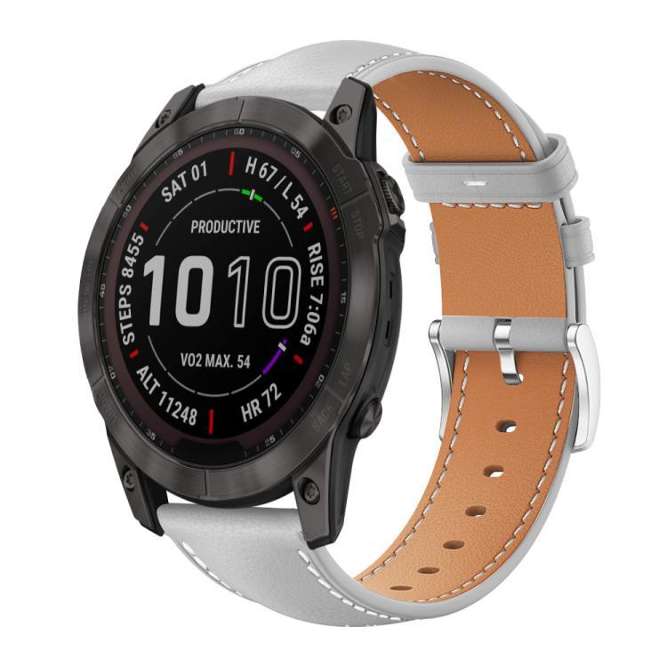 xDfind correa de cuero de tiburón negro con cabeza plana para Garmin Fenix 8 / 7X / 6X / 5X 26mm 22mm / Garmi