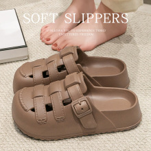 eva洞洞鞋女夏季时尚皮带扣防滑厚底防滑家居室内包头凉拖鞋外穿