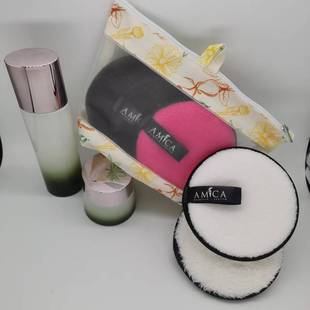 Microfiber Double-Sided Cleansing Pad Set, Round Washable Makeup Remover Pad, Powder Puff, Face Wash Puff, Skin-Friendly Cleansing