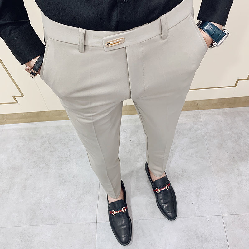 Trousers men's casual suit pants men's n...