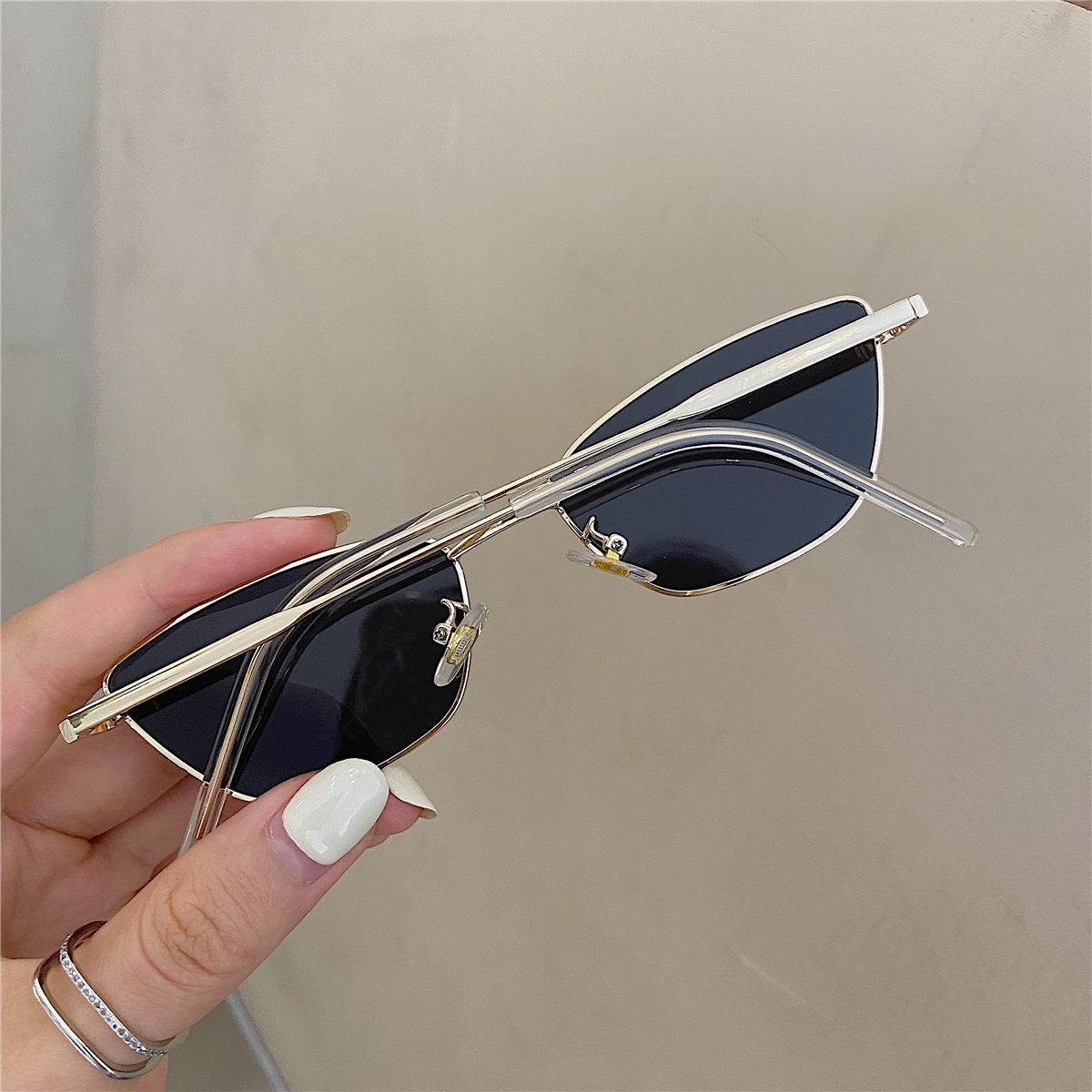 40g Weight Full Frame Glasses Structure Sunglasses Classification PC, UV400 Protection Lens Material Cat Eye Glasses Style Outdoor, Travel, Beach Occasion Geometric Pattern All Seasons Season Unisex Gender Retro, Classic Style Style Grey, Black Color Retro Classic Style Geometric PC UV400 Protection Cat Eye Full Frame Women's Sunglasses 5