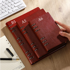 Customizable Minimalist Business Spiral Notebook, detachable leather memo pad, wholesale gift for office meeting records.