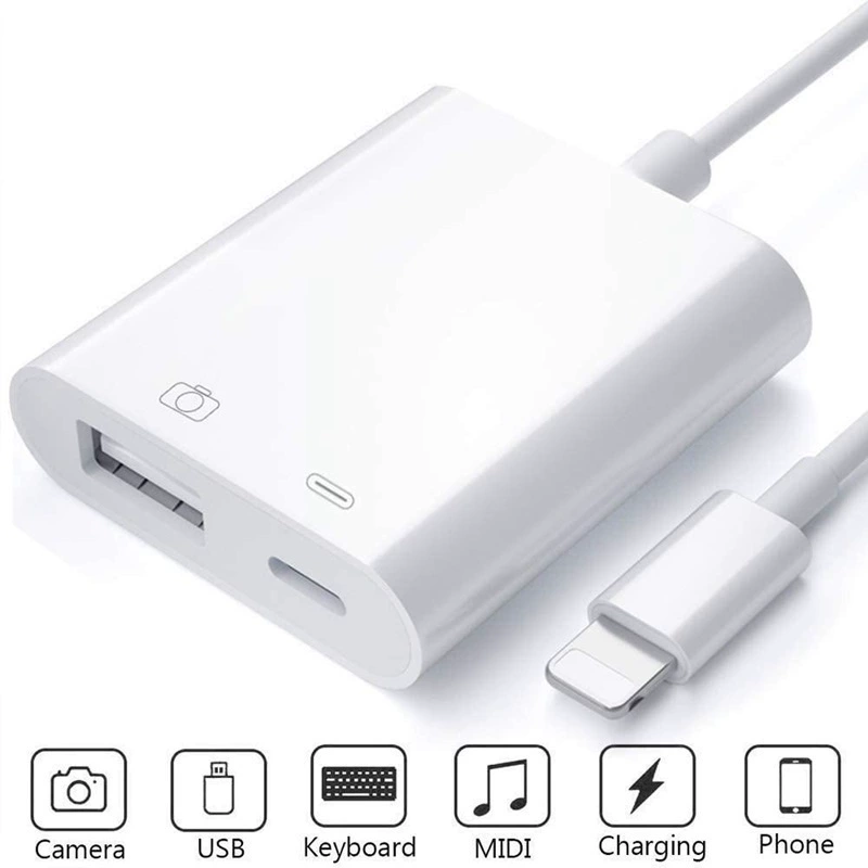 Apple, совместимый переходник-кабель, клавиатура, камера, 2 в 1, iPhone