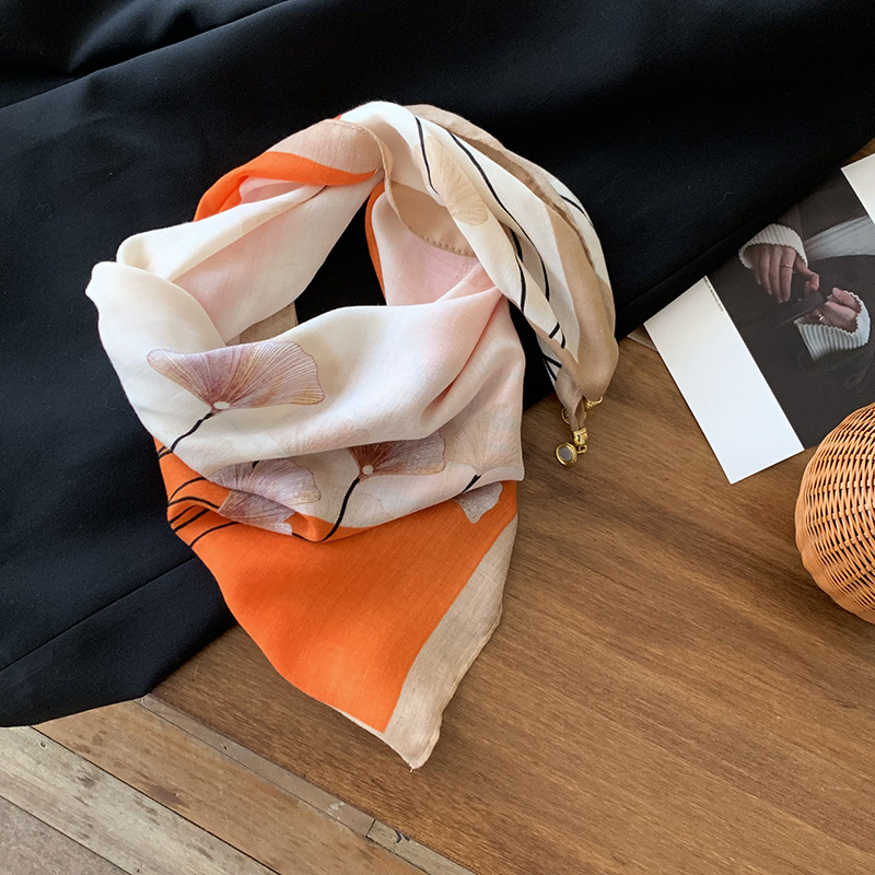 Bufanda de seda para mujer, bufanda cuadrada, estilo de primavera y verano de alta calidad, bufanda de cuello, bufanda magnética de moda, bufanda de todo fósforo, chal al por mayor