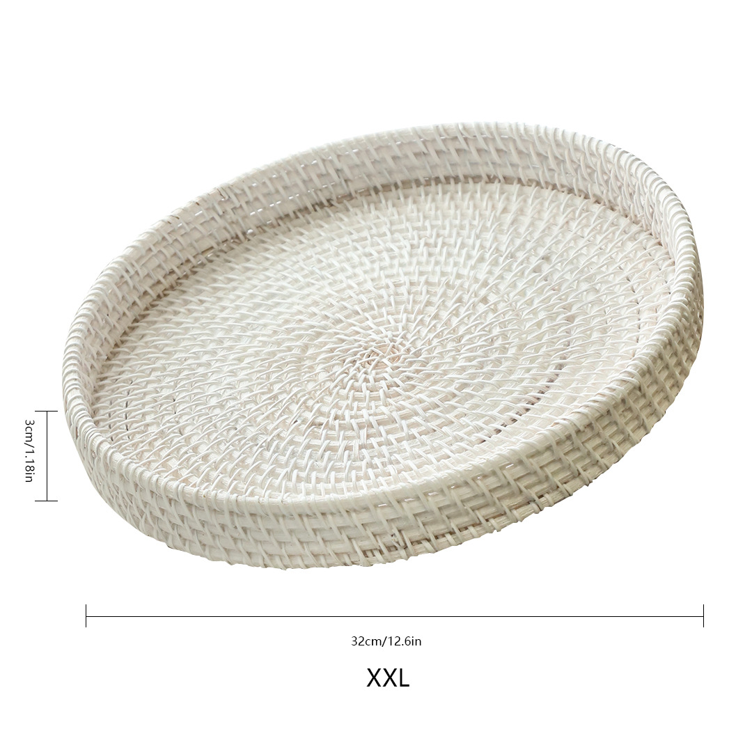 bandeja de té redonda decoración de escritorio bandeja de almacenamiento cosmético sala de estar cesto de almacenamiento porche cesto de almacenamiento doméstico bandeja redonda