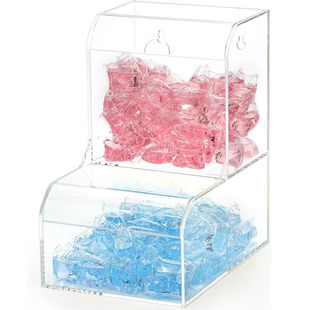 Acrylic transparent wall-mounted stackable 2 hinged lid storage box for laundry room kitchen RV