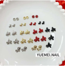 2026新年美甲小马合金饰品 新款铜钱可爱马驹指甲配饰马年穿戴甲