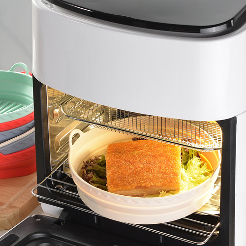 Air fryer silicone baking pan round square oven baking pan silicone mat Air Fryer Silicone Pot