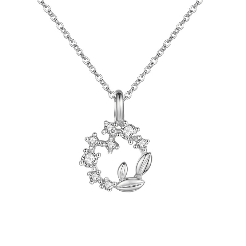 S925 collar de guirnalda de la suerte de plata de ley versión coreana para mujer nuevo lujo ligero nicho 2024 nueva cadena de clavícula joyería de plata