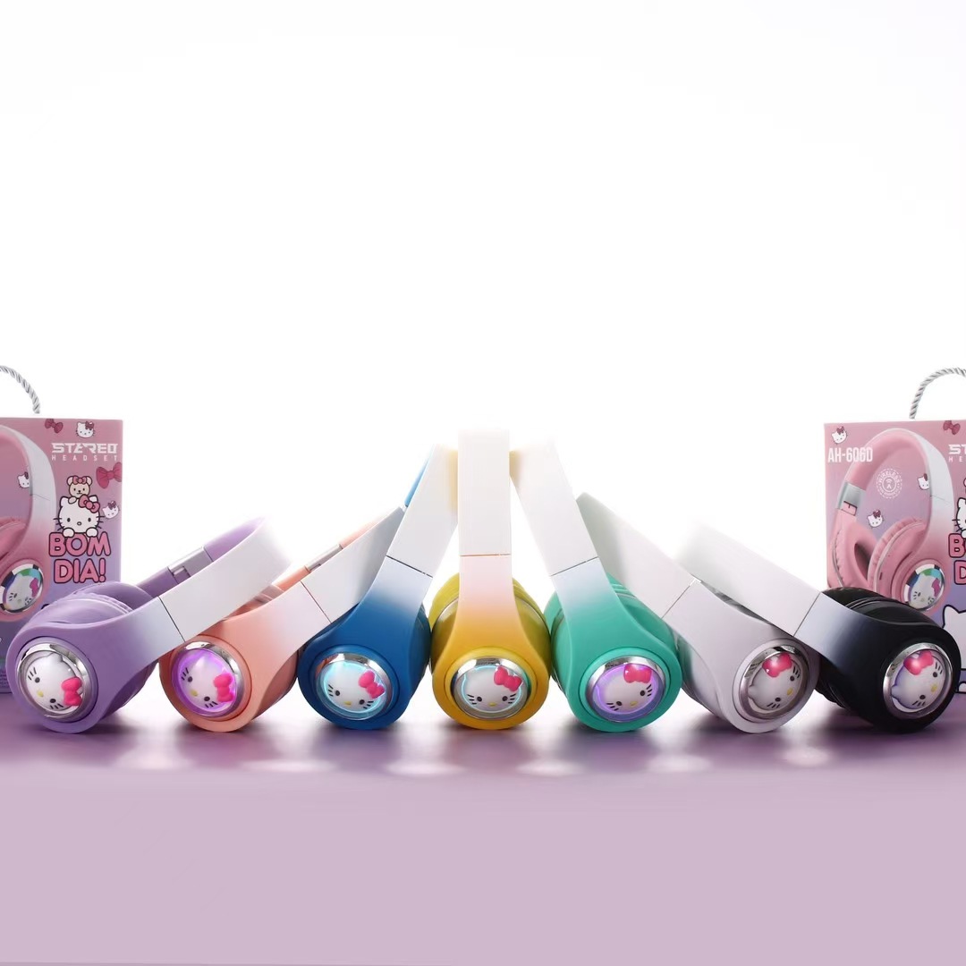 Nuevos productos de la cápsula espacial Kitty cuidadosa dibujos animados auriculares Bluetooth auriculares de música estéreo