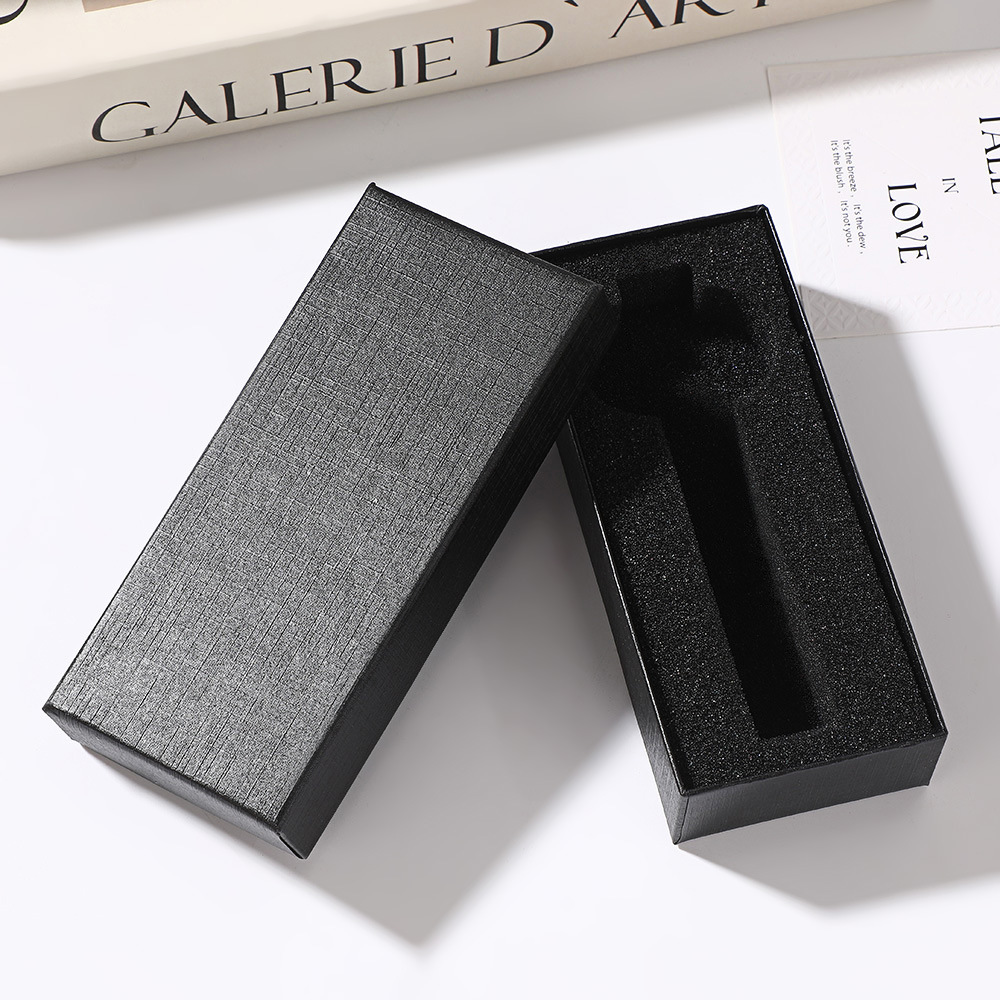 Cross-Border Watch Packaging Box in Stock, High-End Watch Strap Packaging, Black Rectangular Flip-Top Gift Box, Jewelry Box