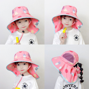 Children's Sunscreen Hat UV Protection Baby's Sun Hat Shawl Sun Hat Boys and Girls Summer Breathable Fisherman Hat