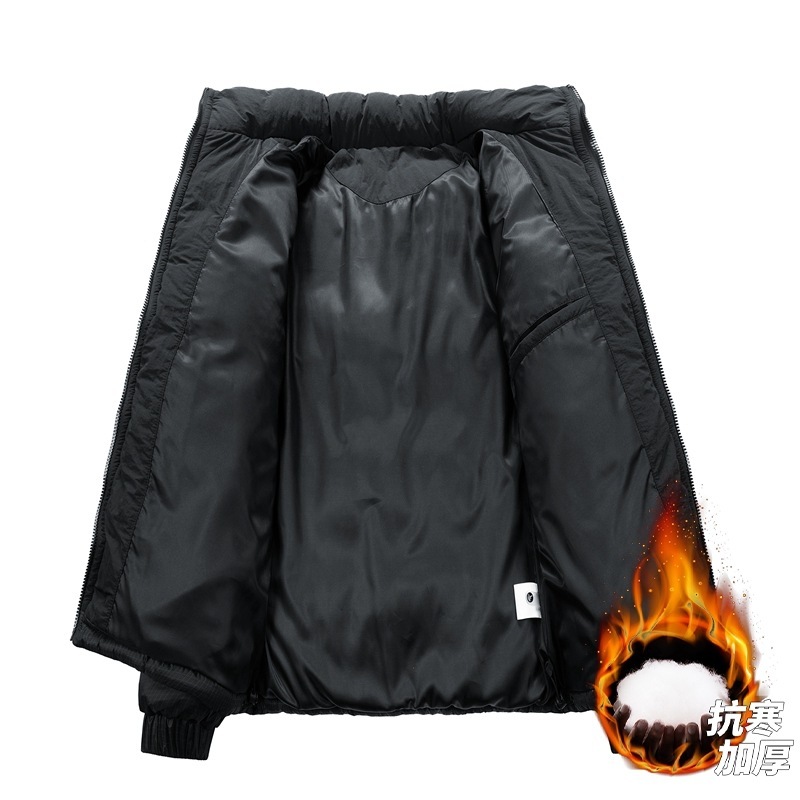 跨境定制棉衣男款冬季新款休闲潮流加厚棉服连帽拼接面包服外套男|undefined