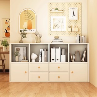 Bookshelf Floor Storage Rack Living Room Wall-to-wall Integrated Rack Household Wall-to-floor Cabinet Low Cabinet Simple Storage Cabinet Bookcase