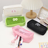 Cute funny capacious pencil case, stationery for elementary school students, brand handheld storage bag, big eyes