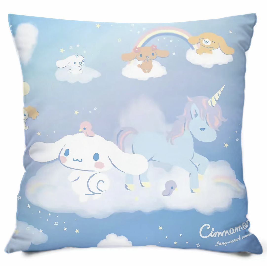 Almohada con estampado de dibujos animados de Sanrio, linda almohada de sofá para dormitorio, cojín de cabecera, cojín de asiento con soporte lumbar para coche