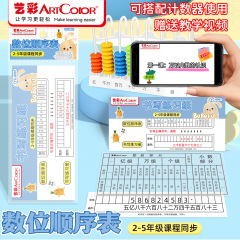数位顺序表透明片小学数学二年级认识整数小数点数位数级学习教具