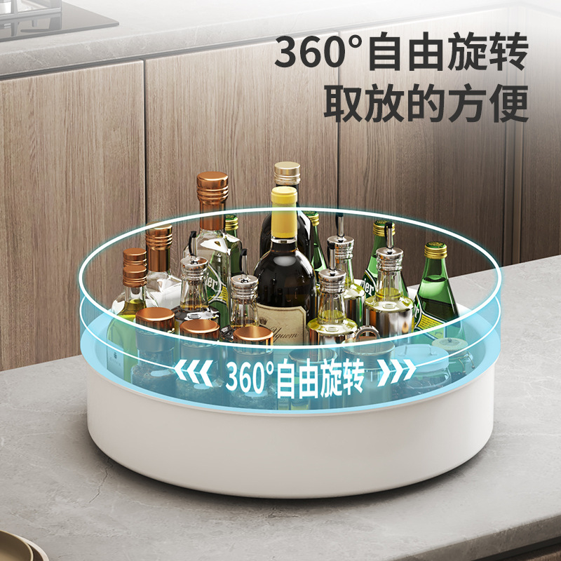Rack de condimento giratorio de cocina, bandeja de almacenamiento giratoria de encimera, rack giratorio de cosméticos de baño, rack de almacenamiento giratorio de frutas y verduras
