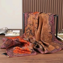 重磅古典贵气香云纱方巾真丝披肩桑蚕丝丝巾杭州丝绸批发女22Q060