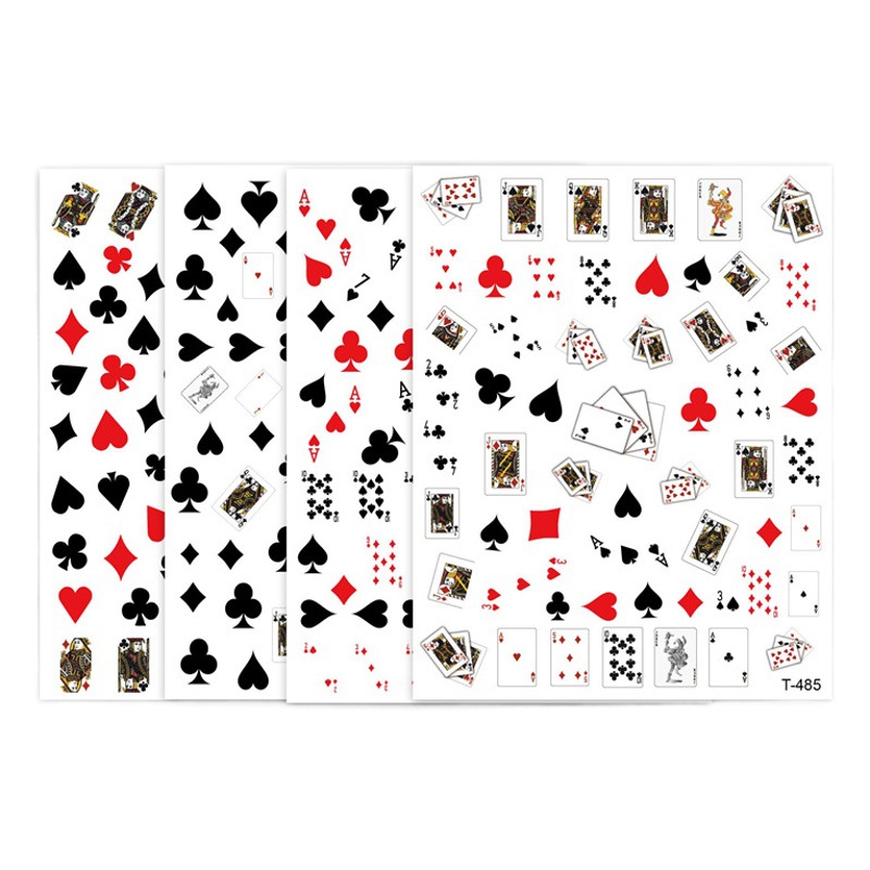 Etiquetas engomadas populares fronterizas del clavo del Póker Etiquetas engomadas del clavo de la marca de la moda del Póker