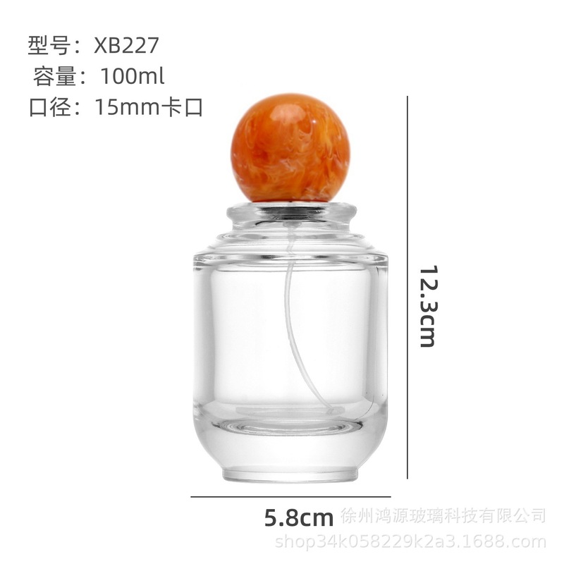 卸売 100 ミリリットル大容量透明ガラス香水瓶 15 バヨネットスプレー厚底円筒形樹脂ボールキャップボトル|undefined