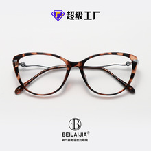 小香风猫眼波浪腿金属眼镜高级感可配度数TR框不压鼻防蓝光近视镜