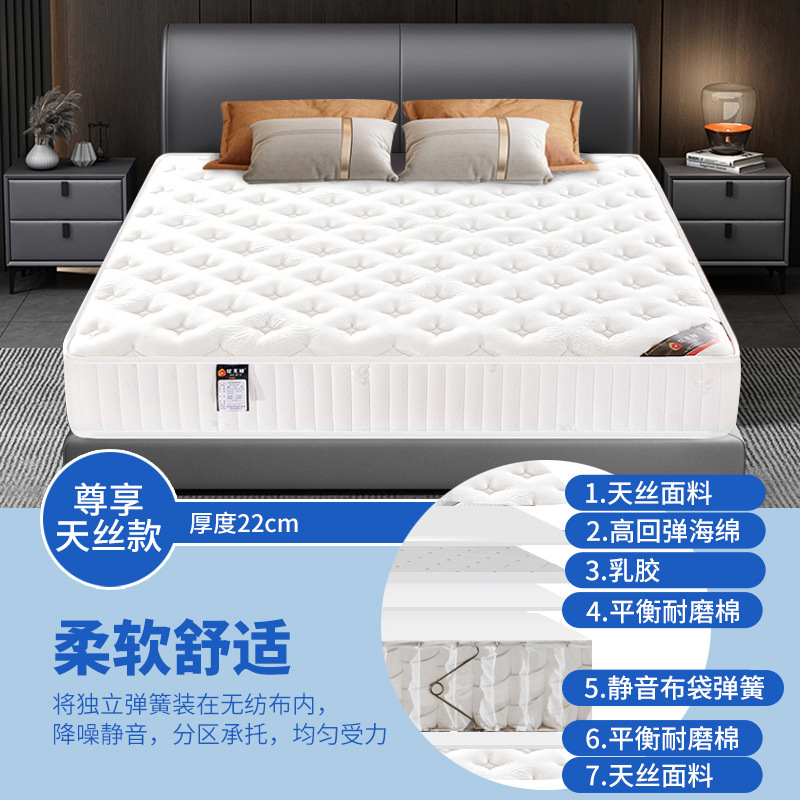 席梦思床垫软硬两用20cm厚1.8米1.5m家用宿舍经济型独立弹簧床垫|undefined