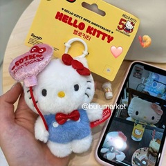 新作周年キティちゃんストラップバッグぬいぐるみktバルーンチャーム可愛いinsキーホルダープレゼント