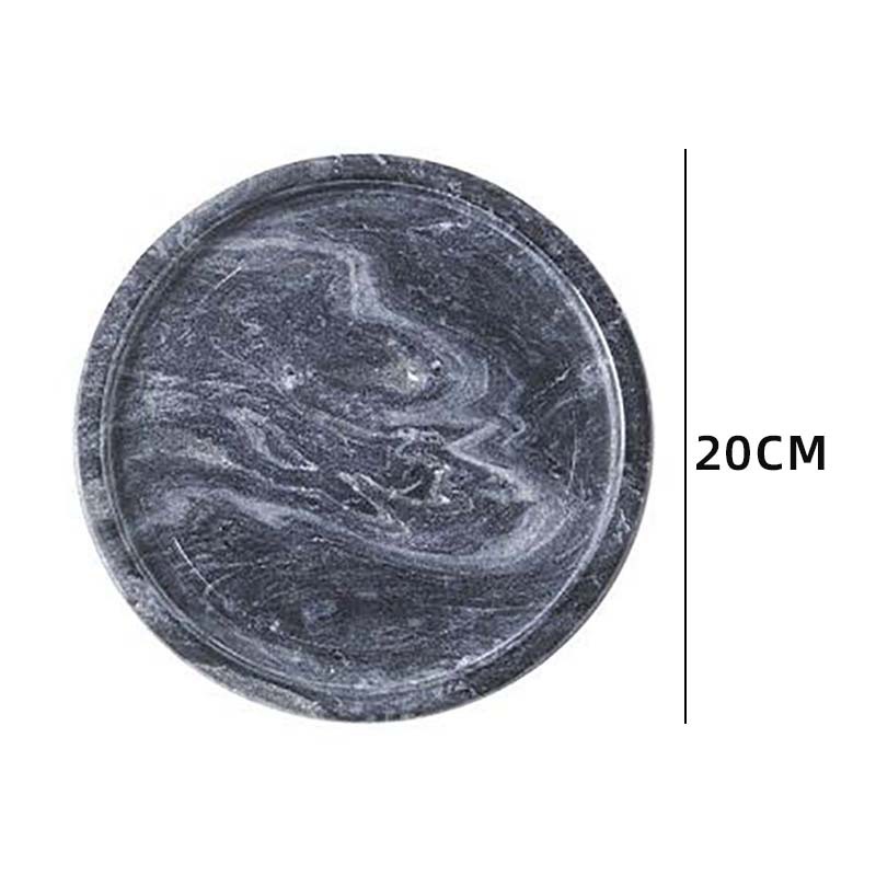 Estilo nórdico decorativo bandeja de mármol natural disco pequeño postre Placa de almacenamiento decoración Placa de visualización