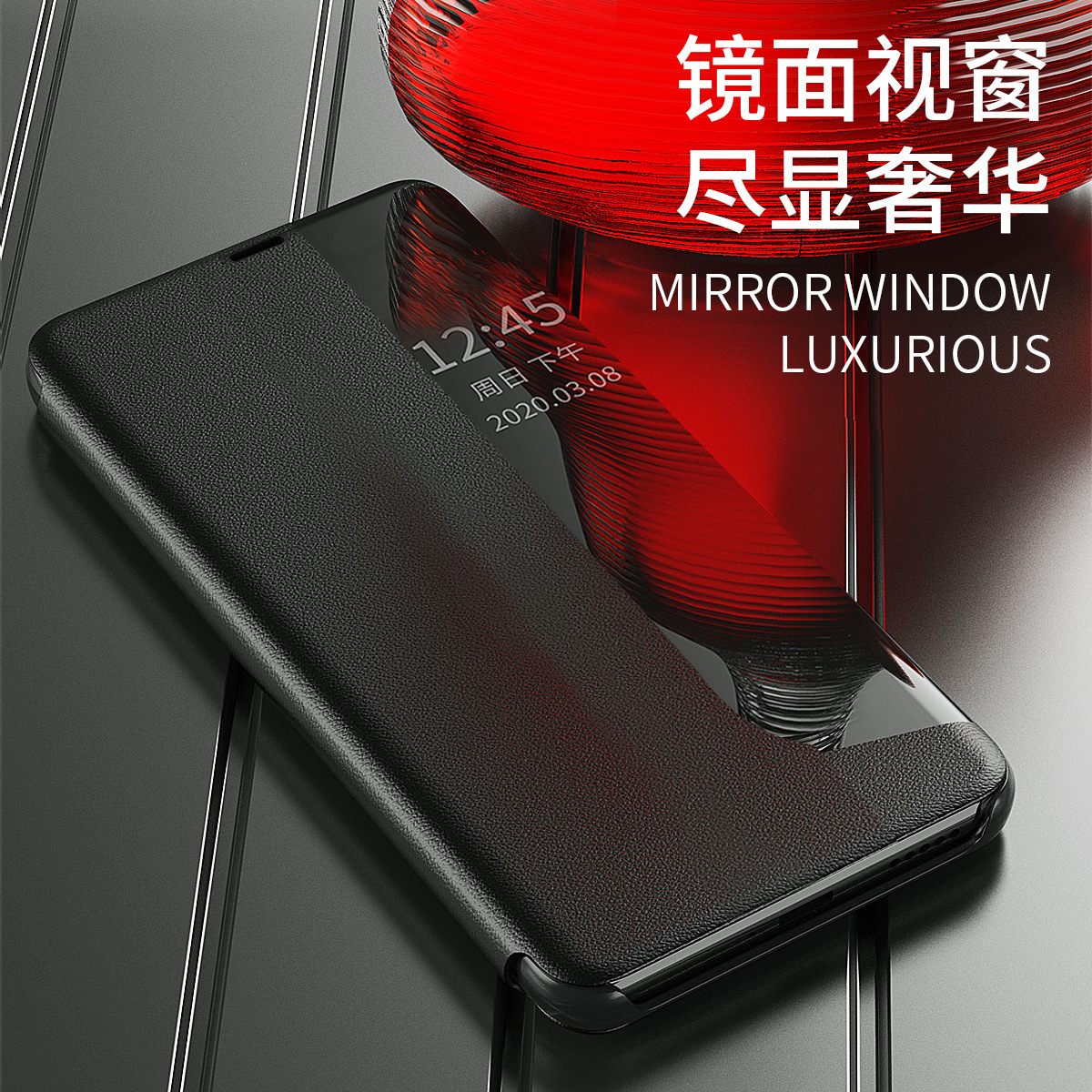 For Huawei Mate 40Pro Smart Leather Case Flip Sleeping P20 Magnetic Suction Half Window Mate 20 Side Display p30p Case