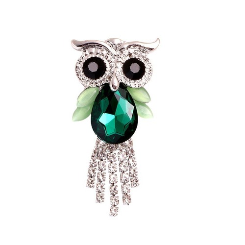 European and American hot-selling new alloy brooches, diamond-encrusted crystal animal owl brooches, cross-border e-commerce corsages