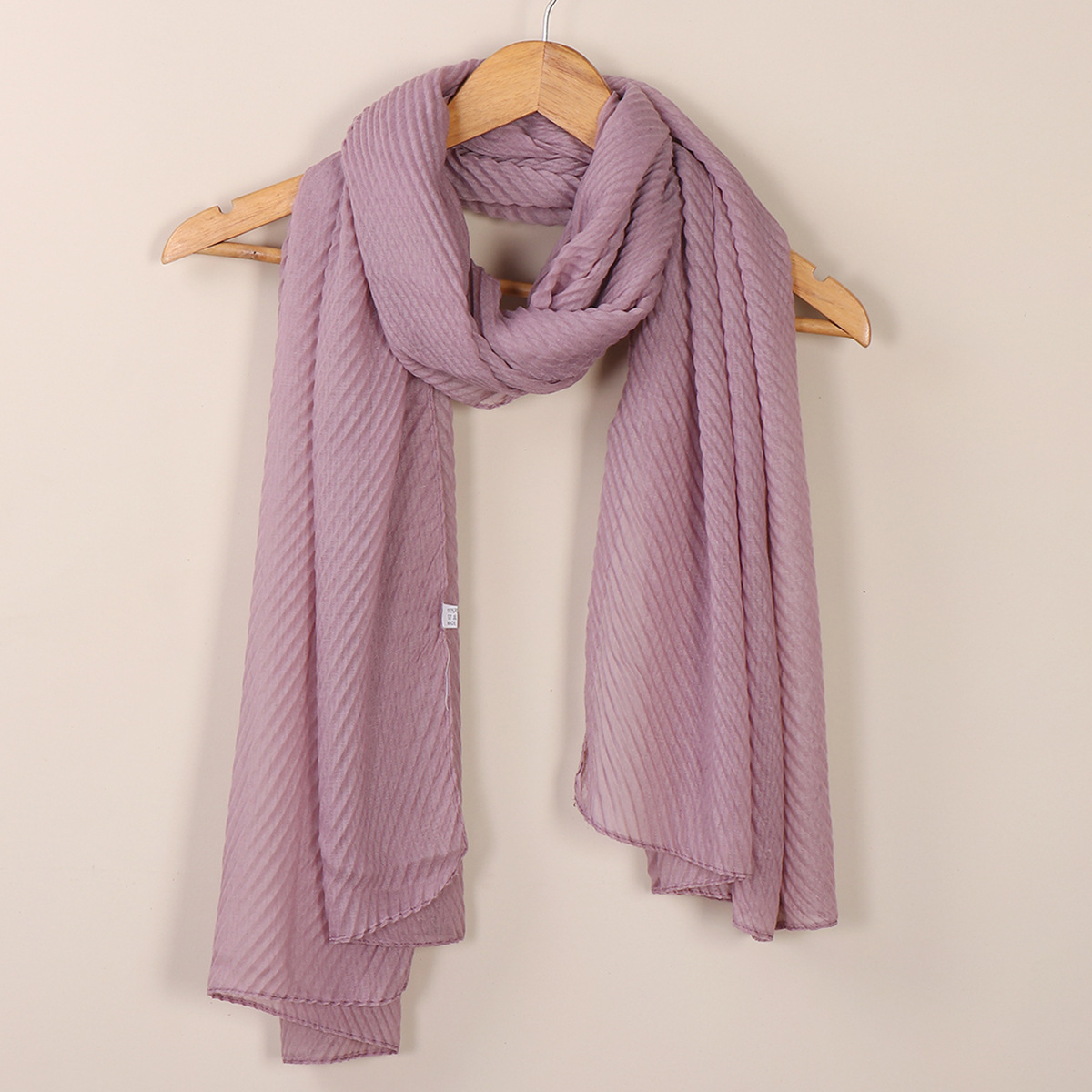 Women's Scarves wrinkled fashion plain wrinkled wrap headscarf solid color voile long shawl_voghion.com