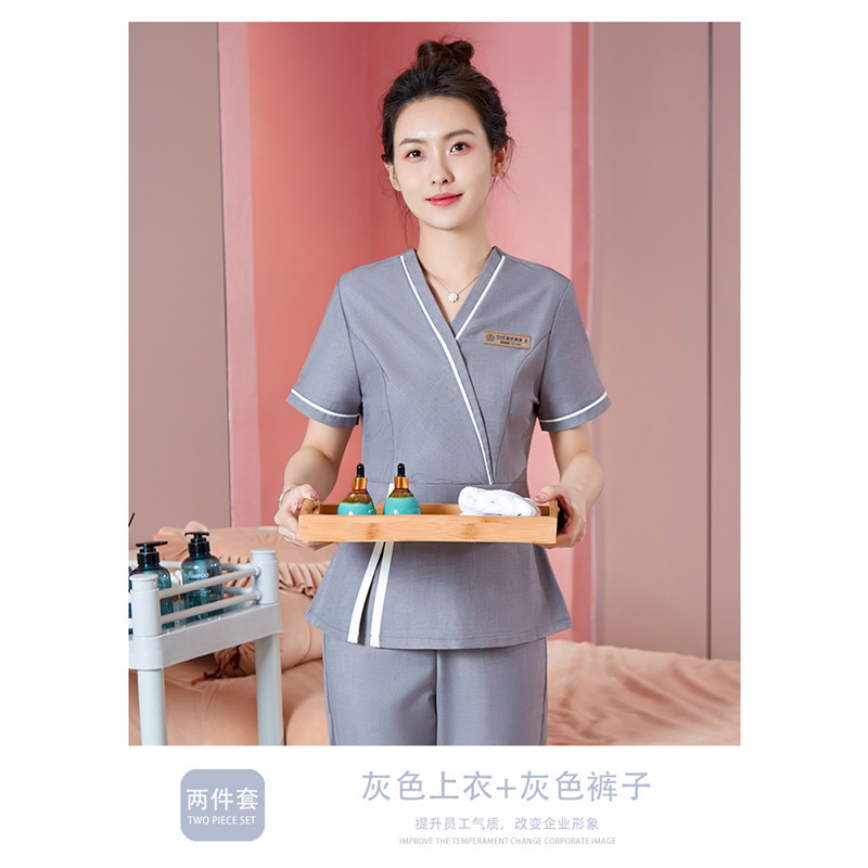 美容師作業服、女性用パンツスーツ、高級スパサウナフットバス、SPAケア、マッサージ作業服|undefined