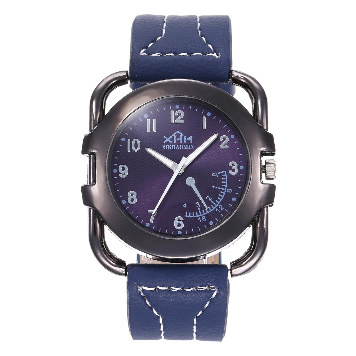 5 unids/set boutique regalo traje reloj cartera + gemelos llavero dial grande reloj de cuarzo pluma